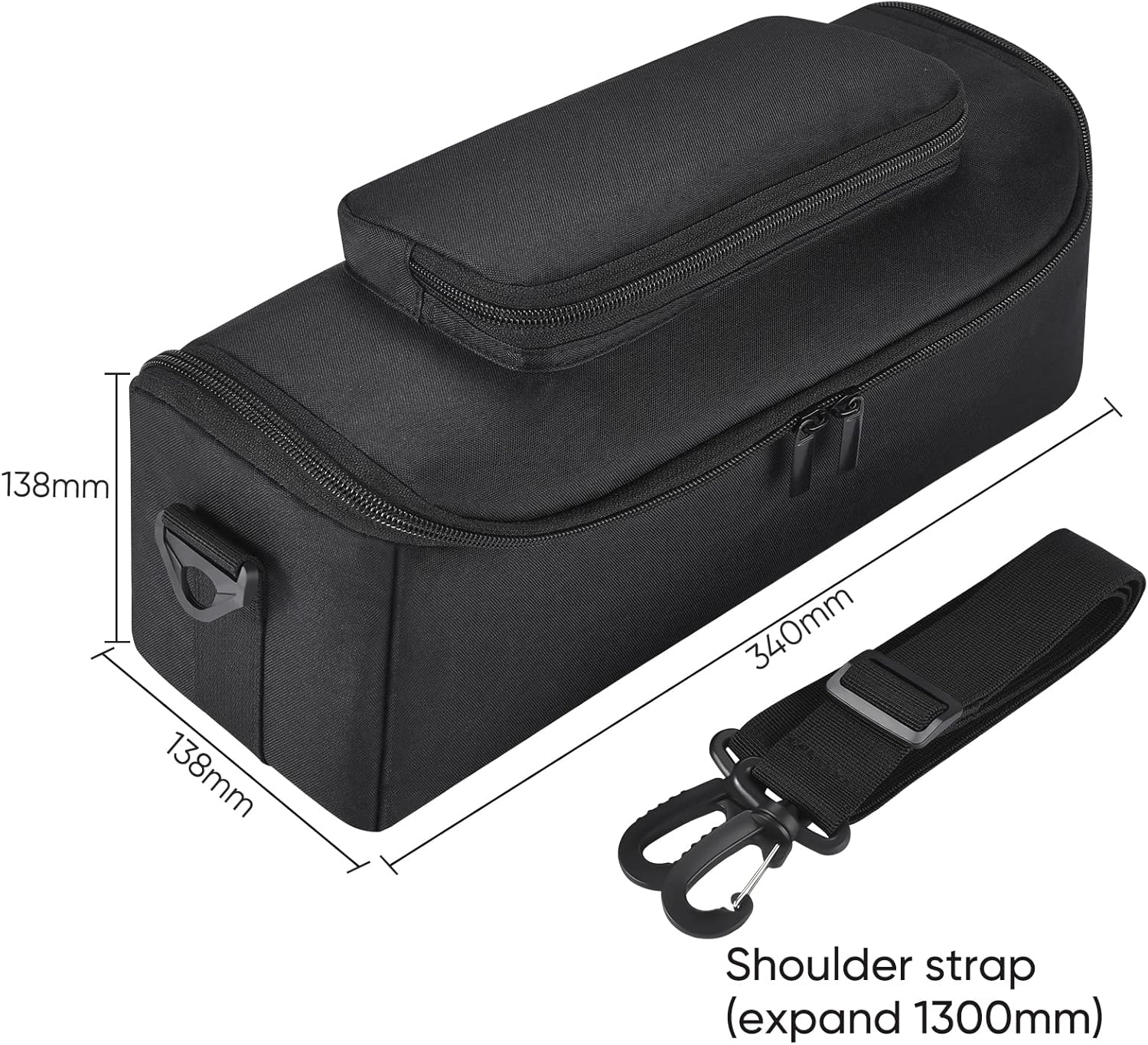 Portable Carrying Case for Sony SRS-XB43 Speaker -Travel Bag with Extra Pockets for Charger, Cables & Accessories, Durable Shoulder Strap for Outdoor, Party, Beach - Image 5