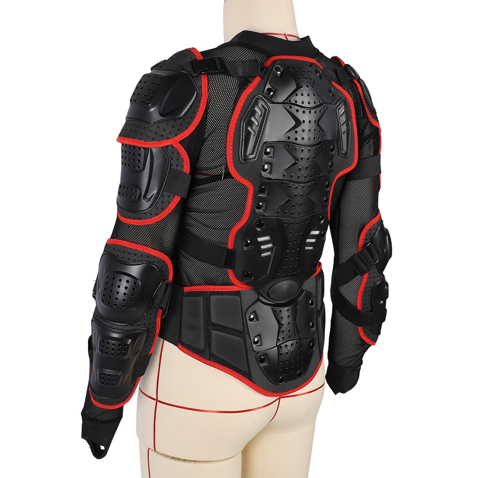 Reiten Gepanzerte Jacke Ganzkörperpanzerung Jacke für Motocross ATV, Dirt Bike -Schutzausrüstung mit Verstellbaren Gurten, Atmungsaktives Design, für und Schneesportarten (L)