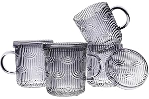 Lysenn Glass Coffee Mugs, Crystals Set