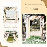 Vista 287 de Tela para envolver arco de boda, 4 paneles de 28 x 20 pies, cortinas de arco de boda rosa para ceremonia, cortinas de tela de gasa para cenador