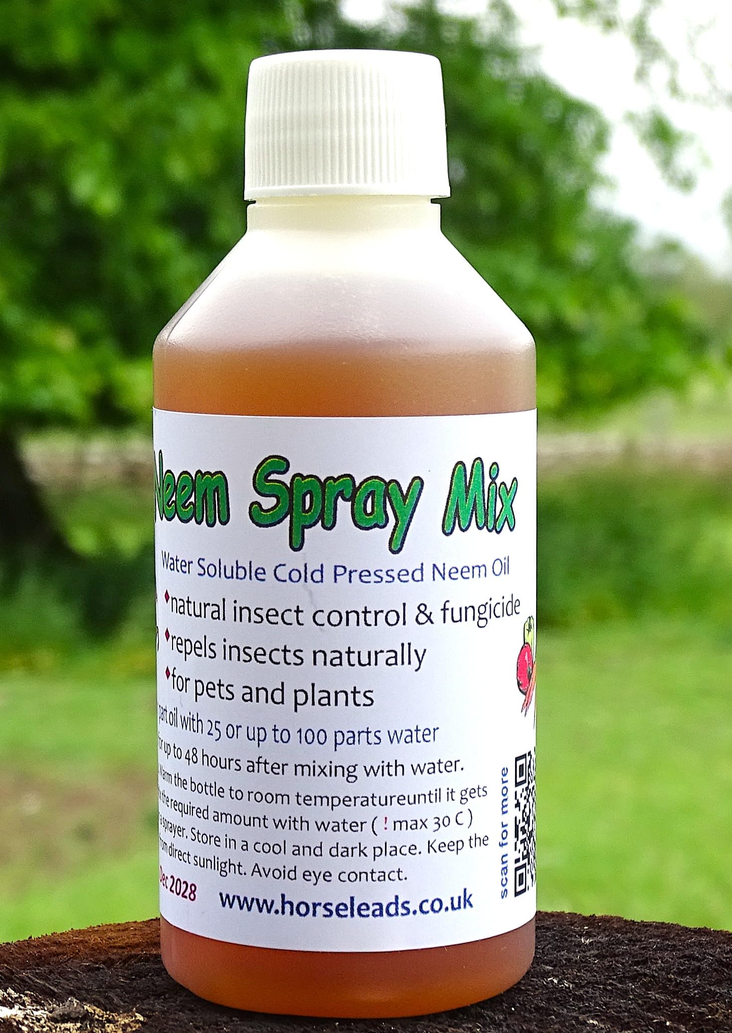 Neem Oil Spray Concentrate 100 ml Concentrate for Plants & Pets Dilute to Make up to 10 litres neem Spray Cold Pressed high Azadirachtin Content.