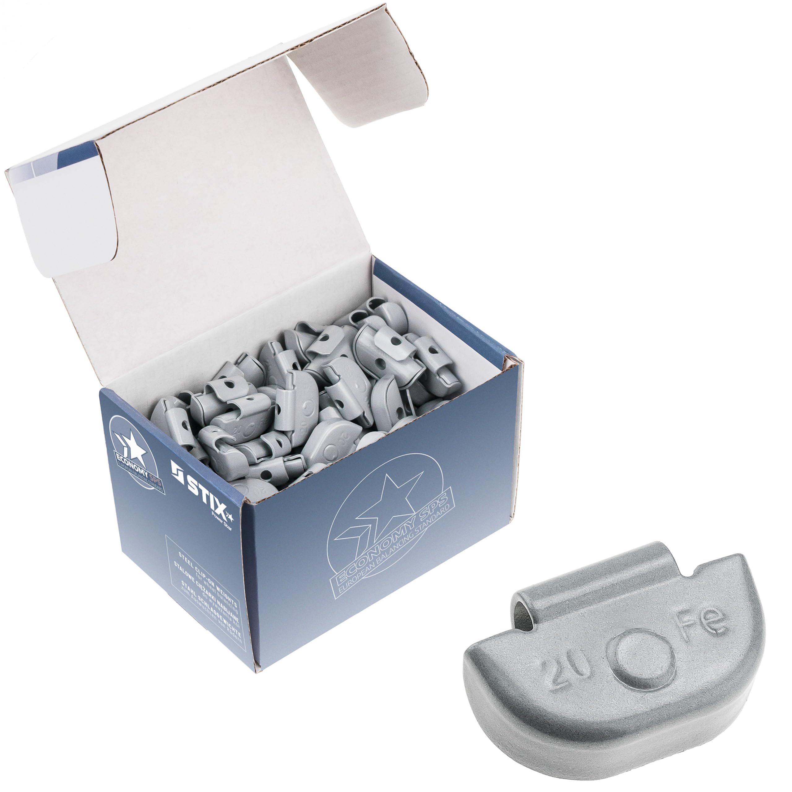 Stix Lot de 100 Masses d’équilibrage 20g en Acier FE/S pour Jantes Acier (2kg)