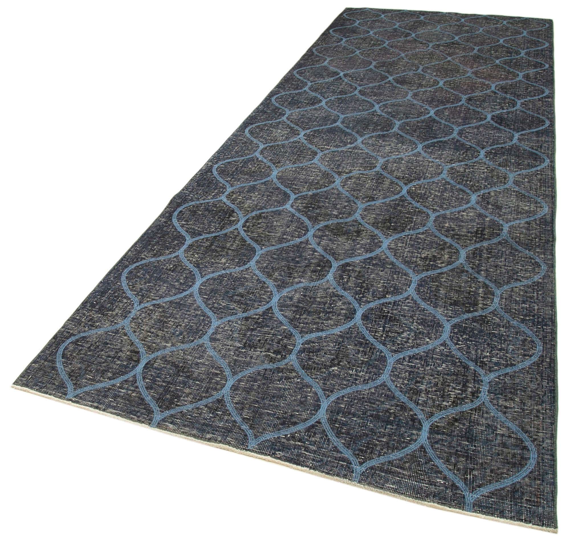47 x 131 - 139 x 398 Cm Geometric Carpet Grey Geometric Bohemian Wool Cotton Handmade Handknotted Vintage
