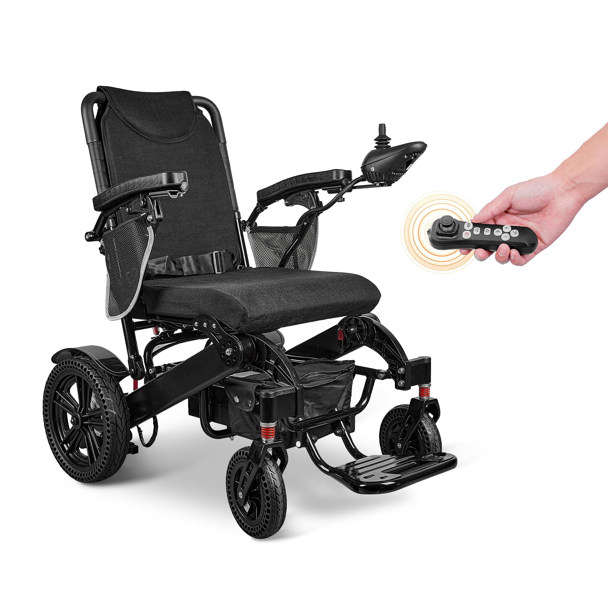 Klano KL90 All-Terrain Electric Wheelchair – Heavy-Duty, Foldable & Lightweight, 30 Mile Range, 600W Motors, Dual 12AH Batteries, Almost Zero Turn, Luxury Leather Seat