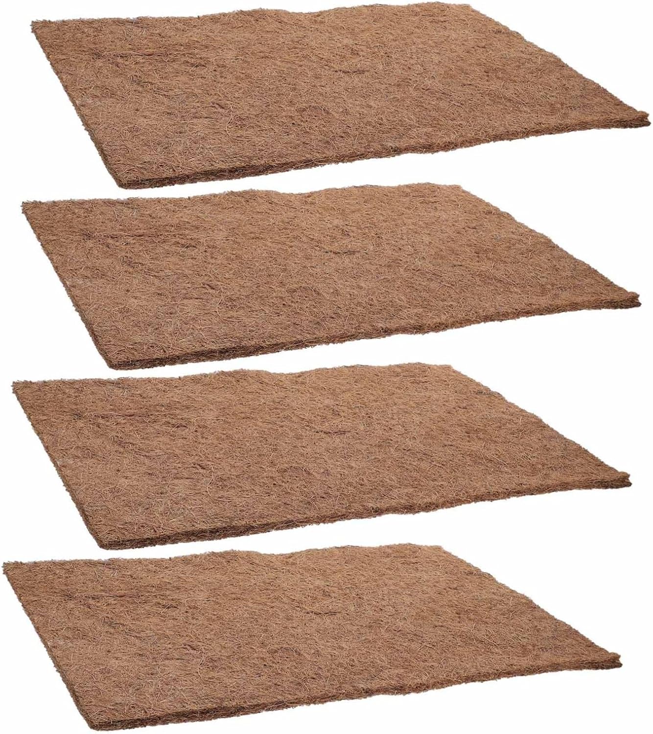 Toyvian 4pcs Coconut Fiber Mat Reptile Terrarium Liner Lizard Tank Decor Bearded