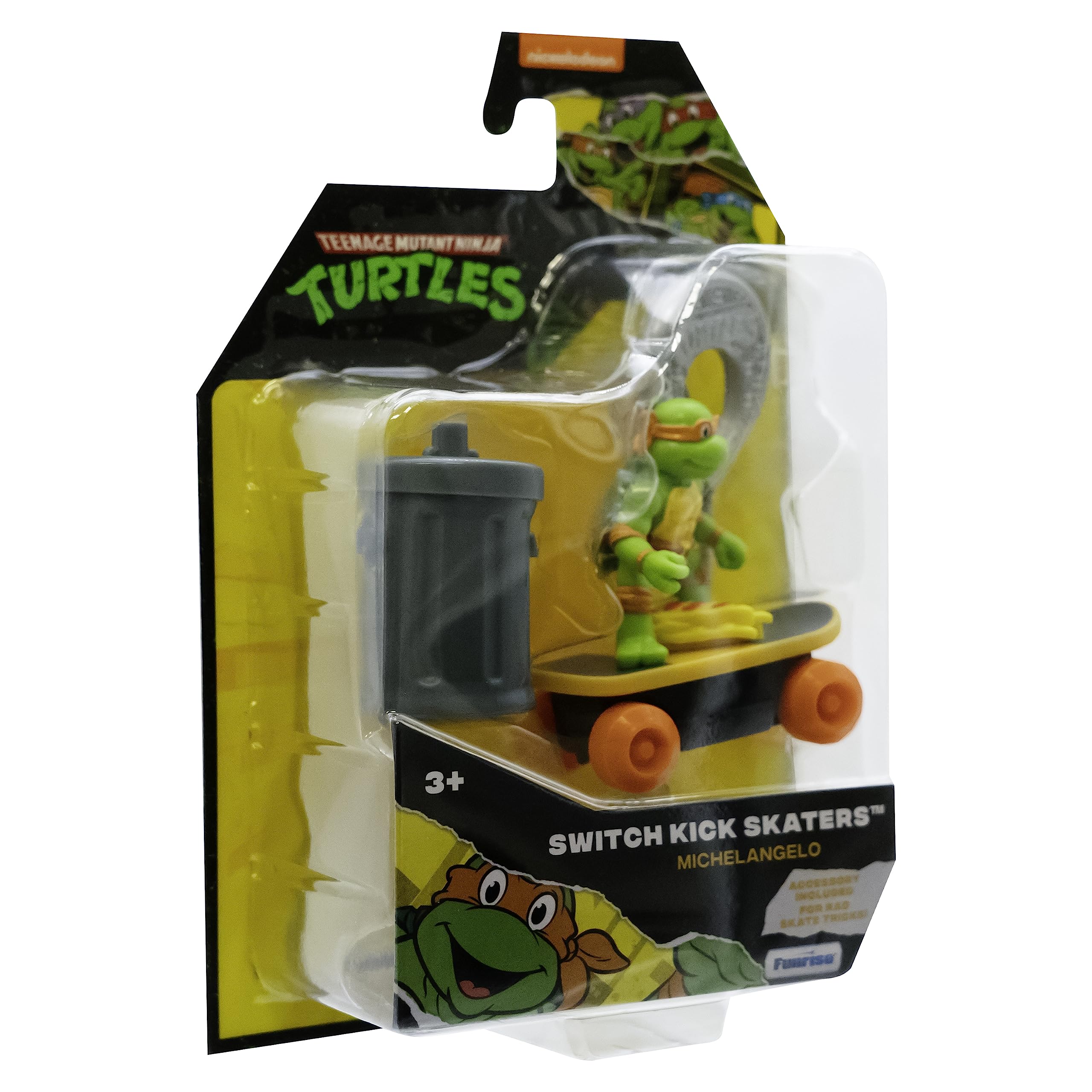 TMNT Tortuga Ninja Adolescente Mutante | TMNT Tortuga Ninja Michelangelo | Switch Kick Skaters | Figura da Skater da 7 cm, Edizione Classica | Giocattoli e Regali per Bambini dai 3 Anni in Su