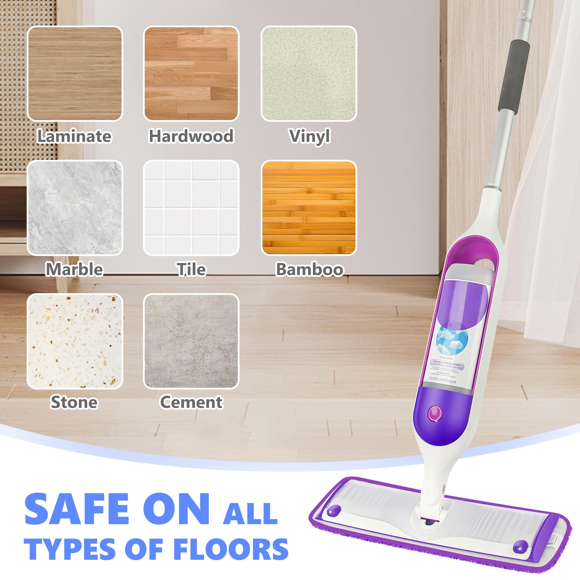 Almohadillas de repuesto reutilizables para fregona compatibles con Swiffer PowerMop, recambios de mopa eléctrica de microfibra, lavables a máquina, almohadillas de repuesto para fregona de madera