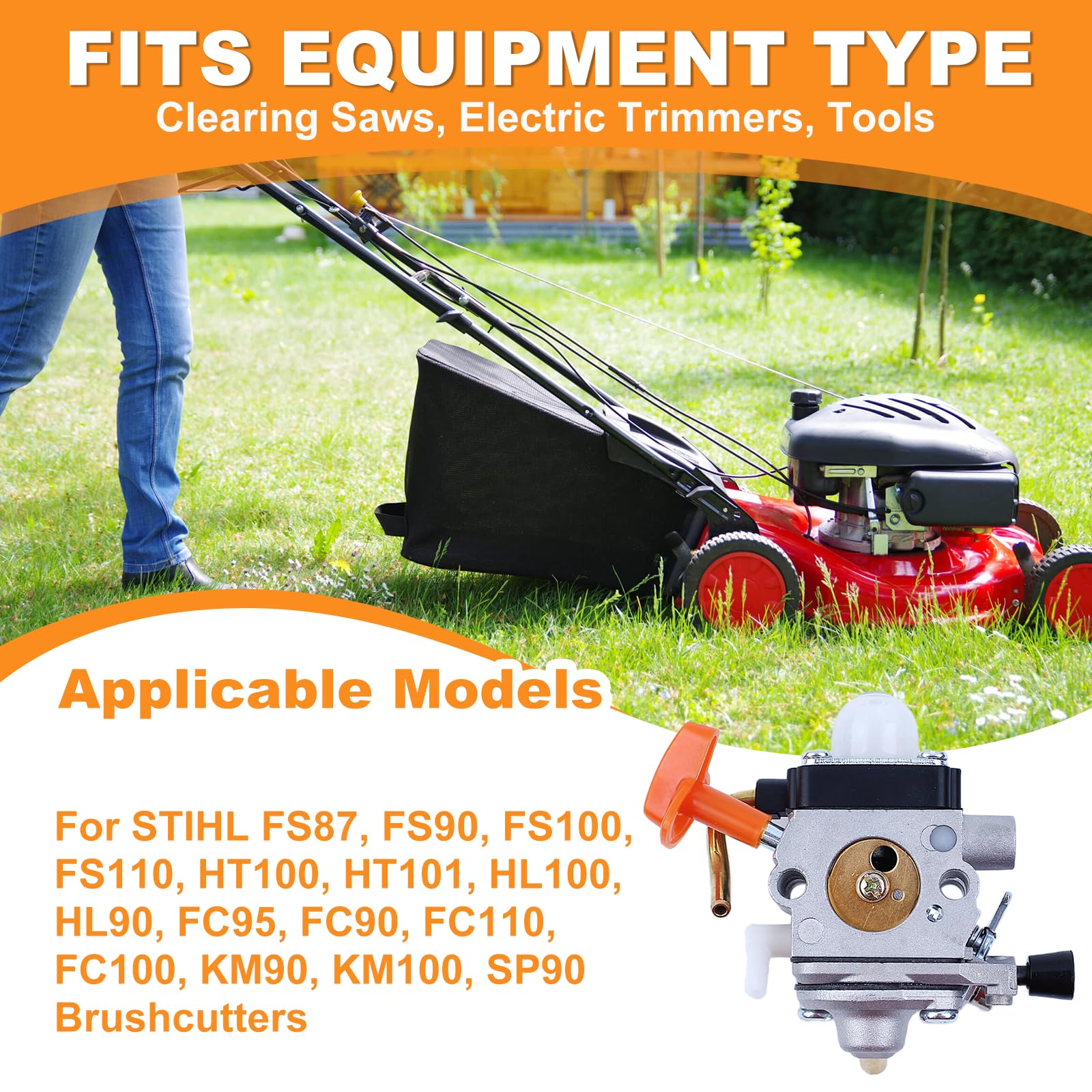 Carburateur pour Stihl FS87 FS90 FS100 FS110 FS130 HL95 HT100 HT101 KM90 KM100 KM110 SP90 Débroussailleuse Tondeuse Séries avec Bougie d'Allumage Filtre à Air Filtre à l'huile 41801200607