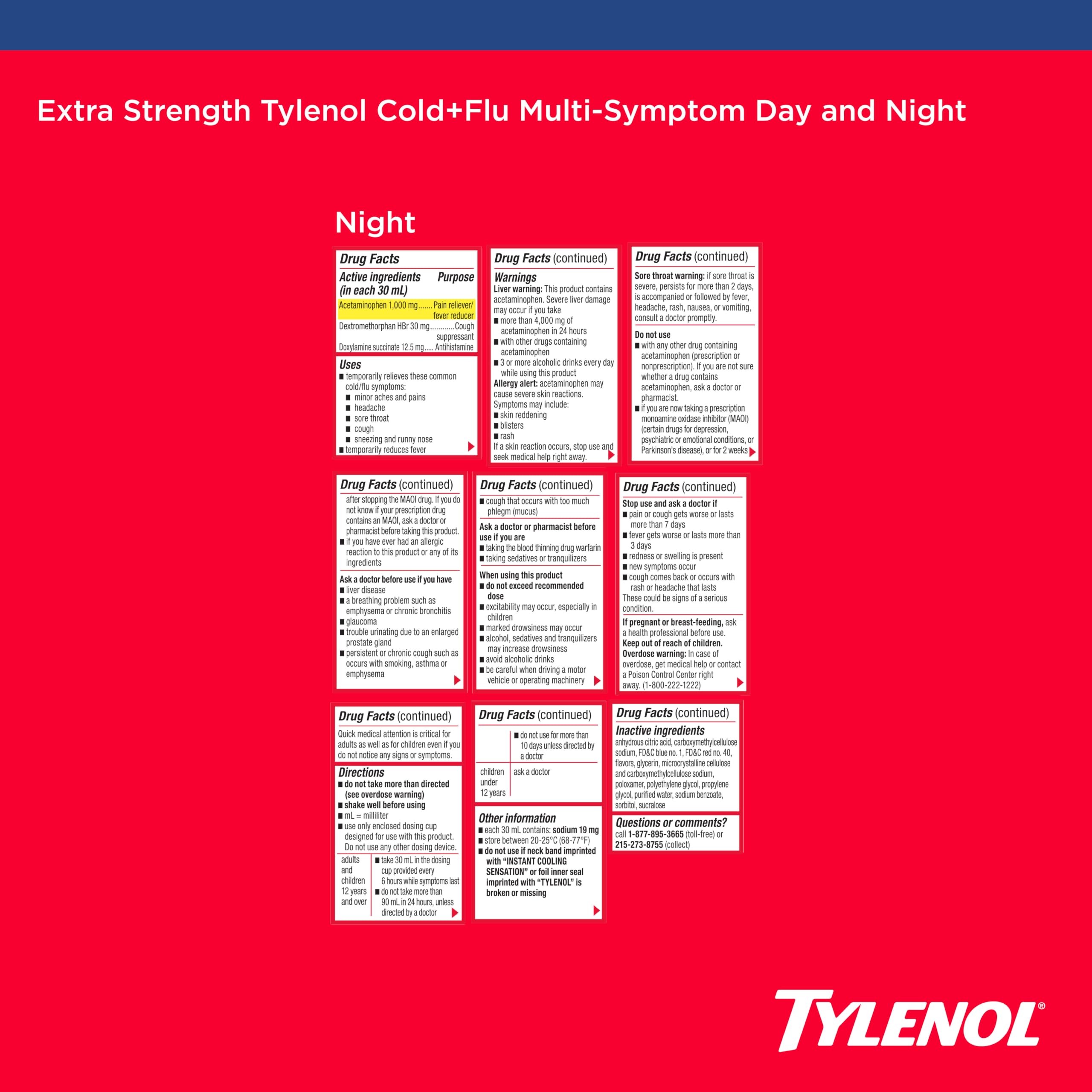 Tylenol Extra Strength Cold + Flu Multi-Symptom Relief Liquid, 2 x 8 fl oz — Amazon image 8
