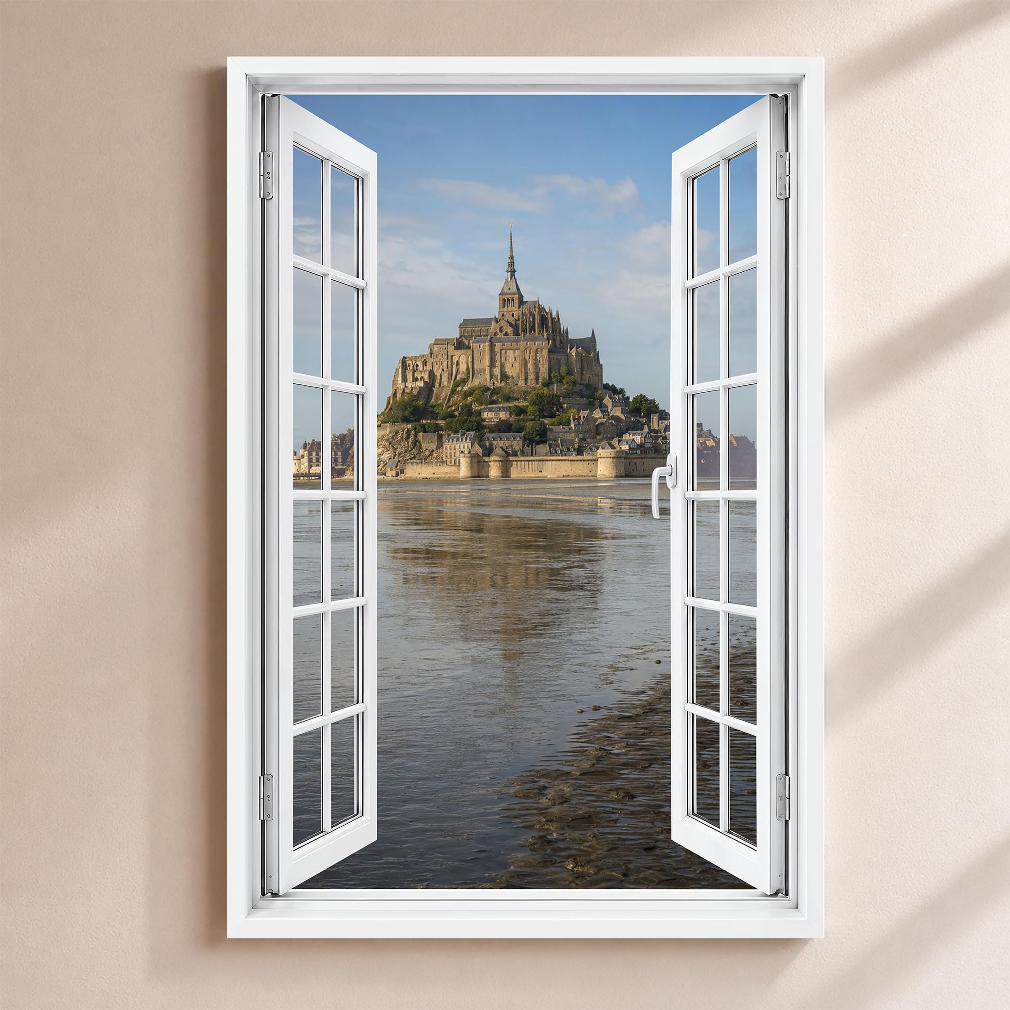 Trompe l'Œil Window Mont Saint-Michel Customizable - Bay and Abbey