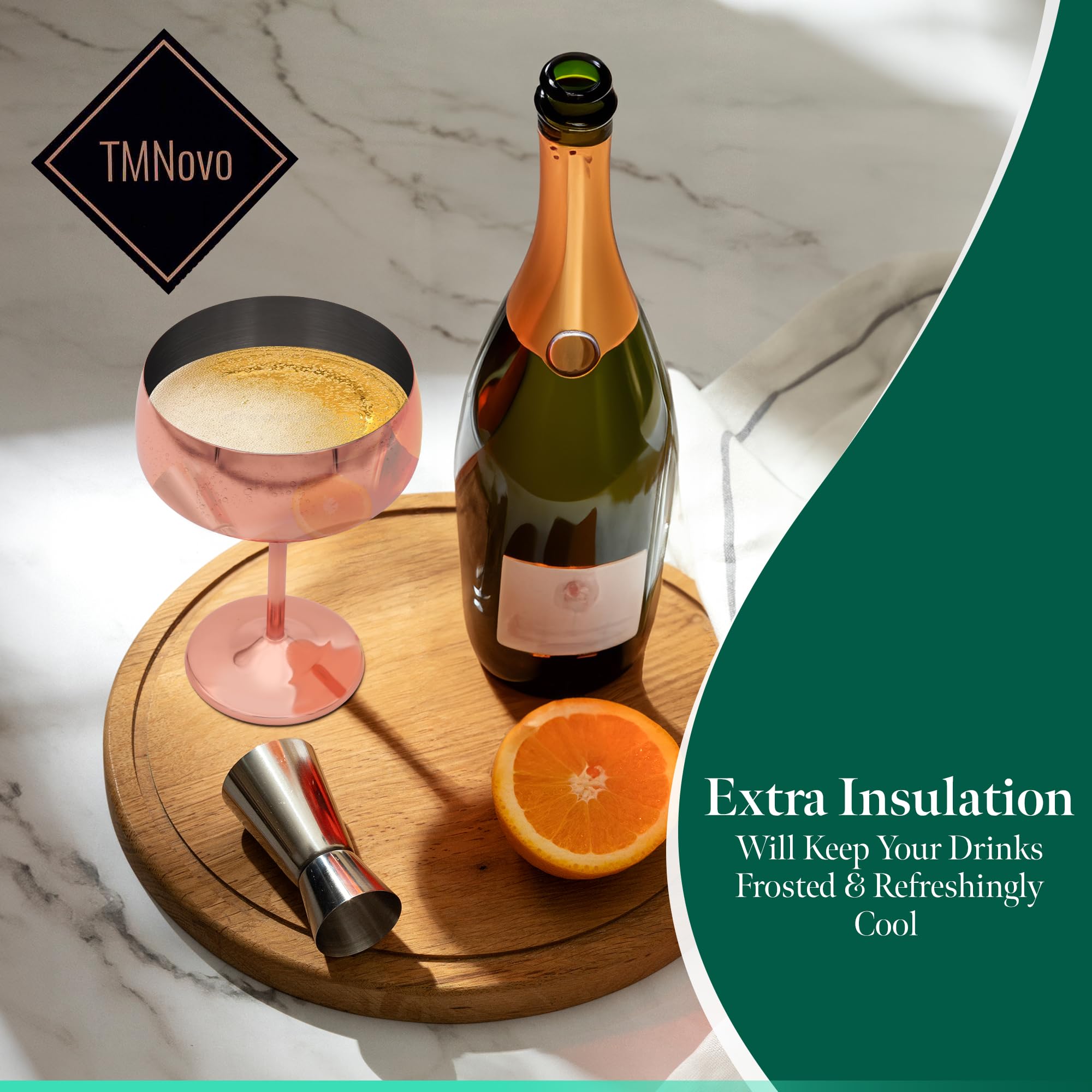 TMNovo Coupe Glasses Set Of 4 | Elevated Moscow Mule Cups Set Of 4 | Moscow Mule Mugs | Champagne Coupe Glasses | Espresso Martini Glasses Set of 4 Prosecco Glasses Coupe Glasses Champagne Coupe Glass