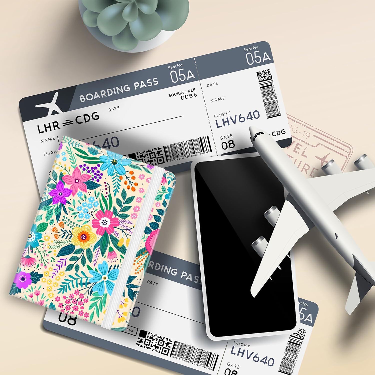 RFID Leather Passport Holder, Travel Wallet for Women and Men image 2