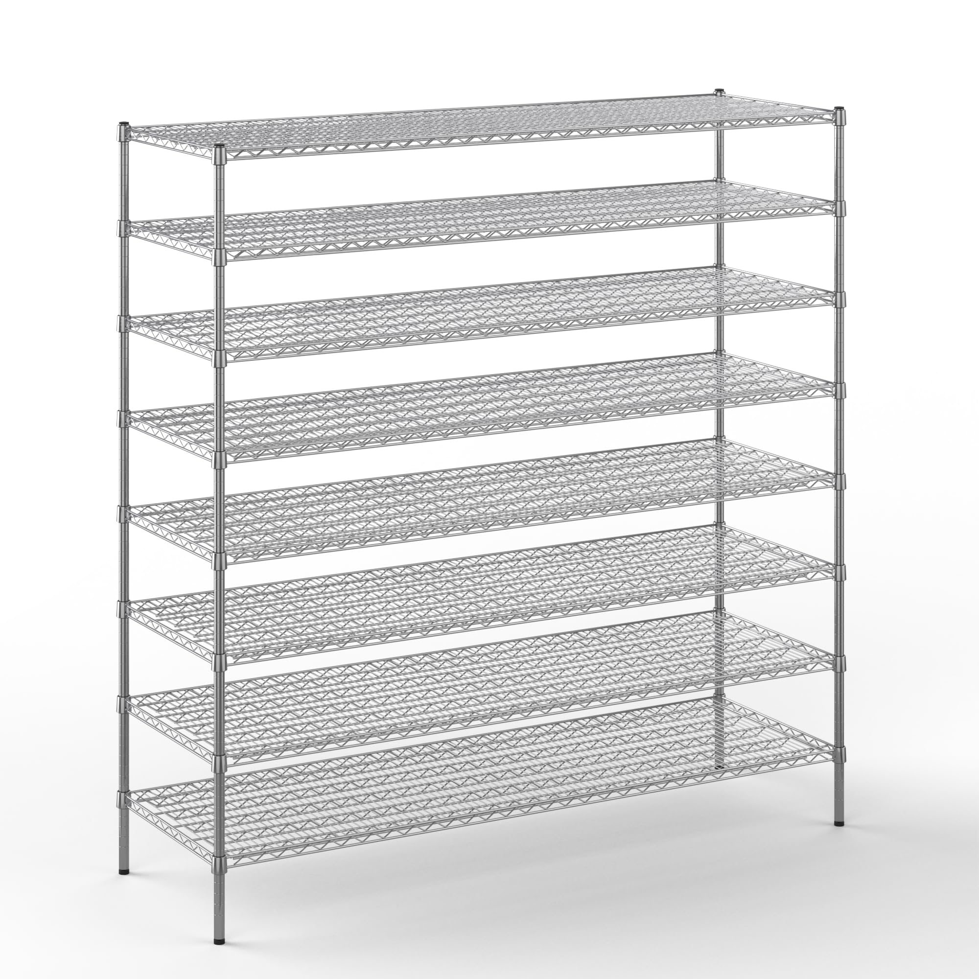 24" Deep x 72" Wide x 74" Height Wire Shelving Kit | 8-Tier | NSF Commercial Storage Rack Unit