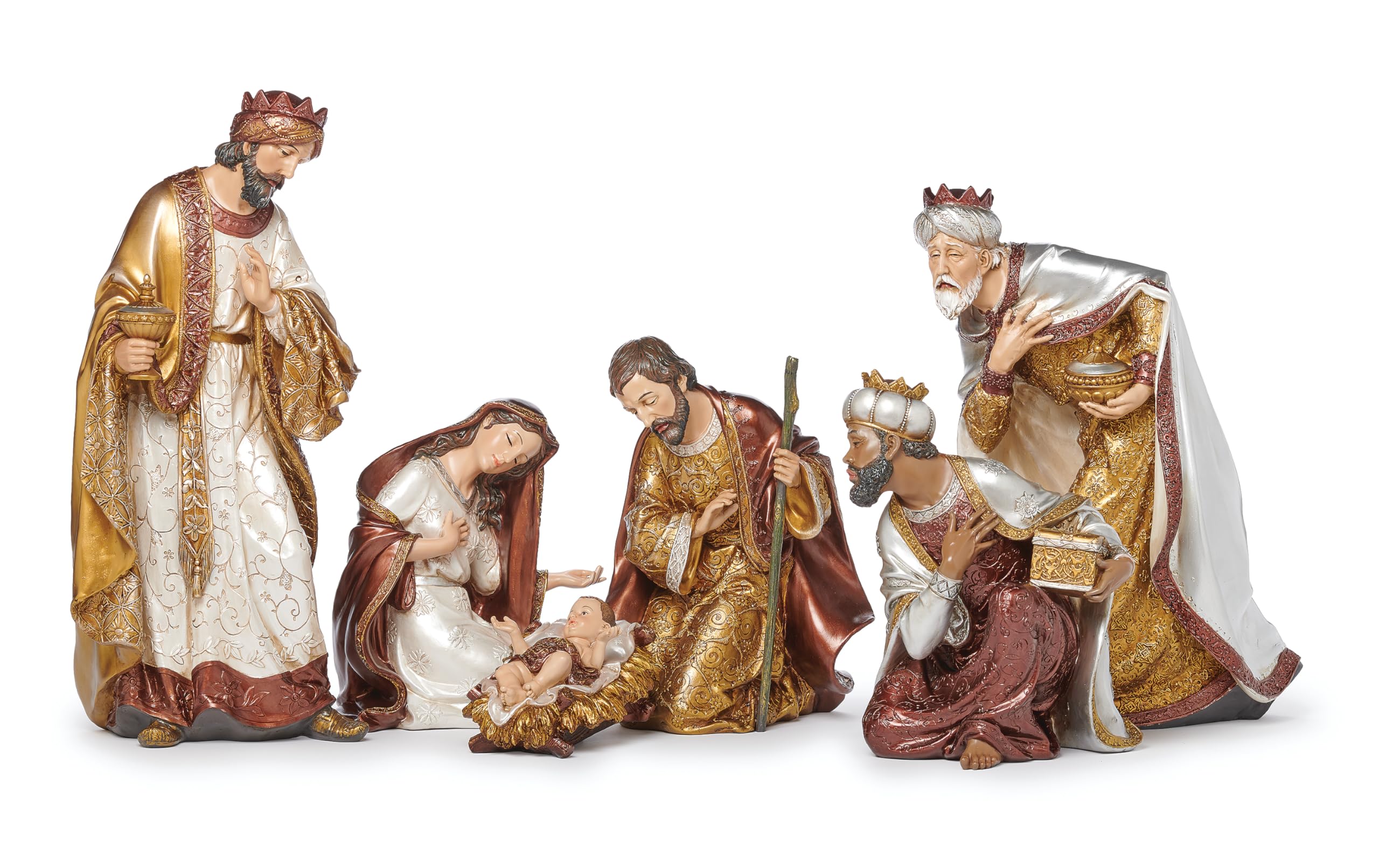 Joseph's Studio by Roman - Presepe religioso, 6 pezzi, altezza 45,7 cm, colore: oro e rosso