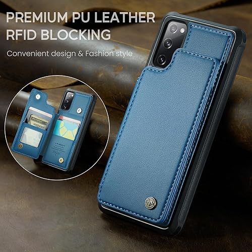 Miniatura 8 de Funda para Samsung Galaxy S20 FE con soporte para tarjetas, para Samsung S20 FE Funda tipo cartera para mujeres y hombres con bloqueo RFID, funda