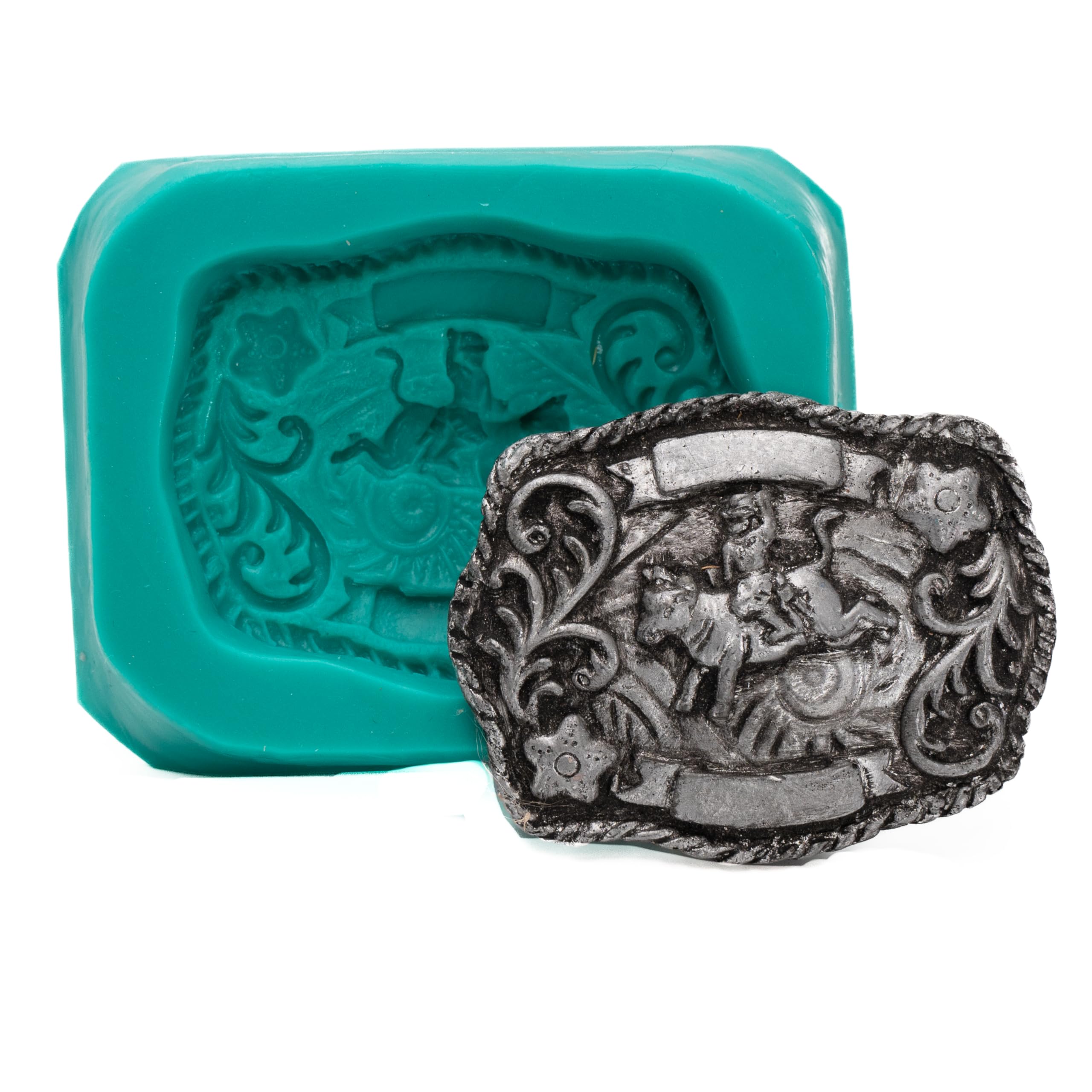 Gold Green Resin Western Belt Buckle Amazon.com: Concitor Men main image 4