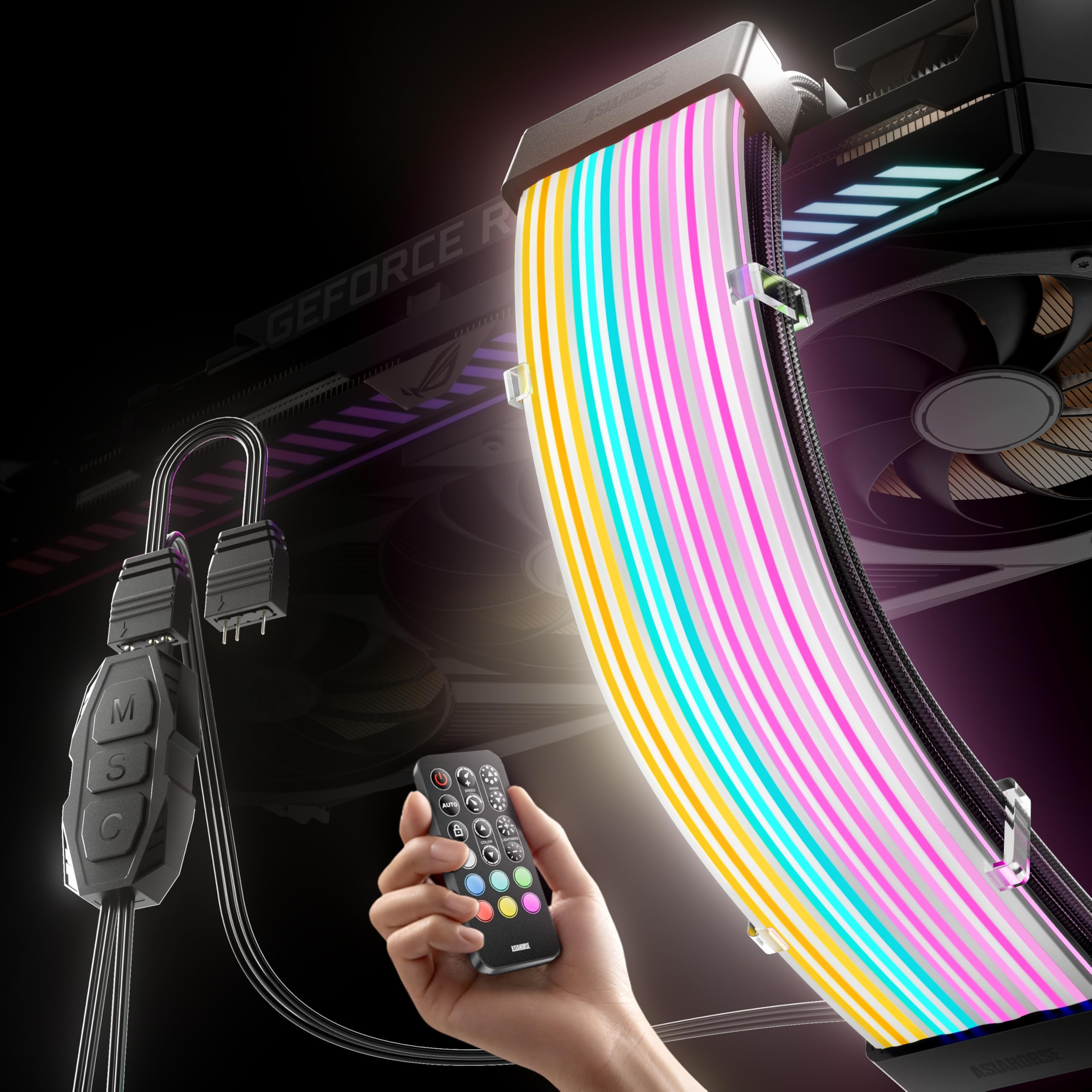 Amazon.co.jp: AsiaHorse AuroraLearn-V2 ARGB LED 電源ケーブルカバ 3