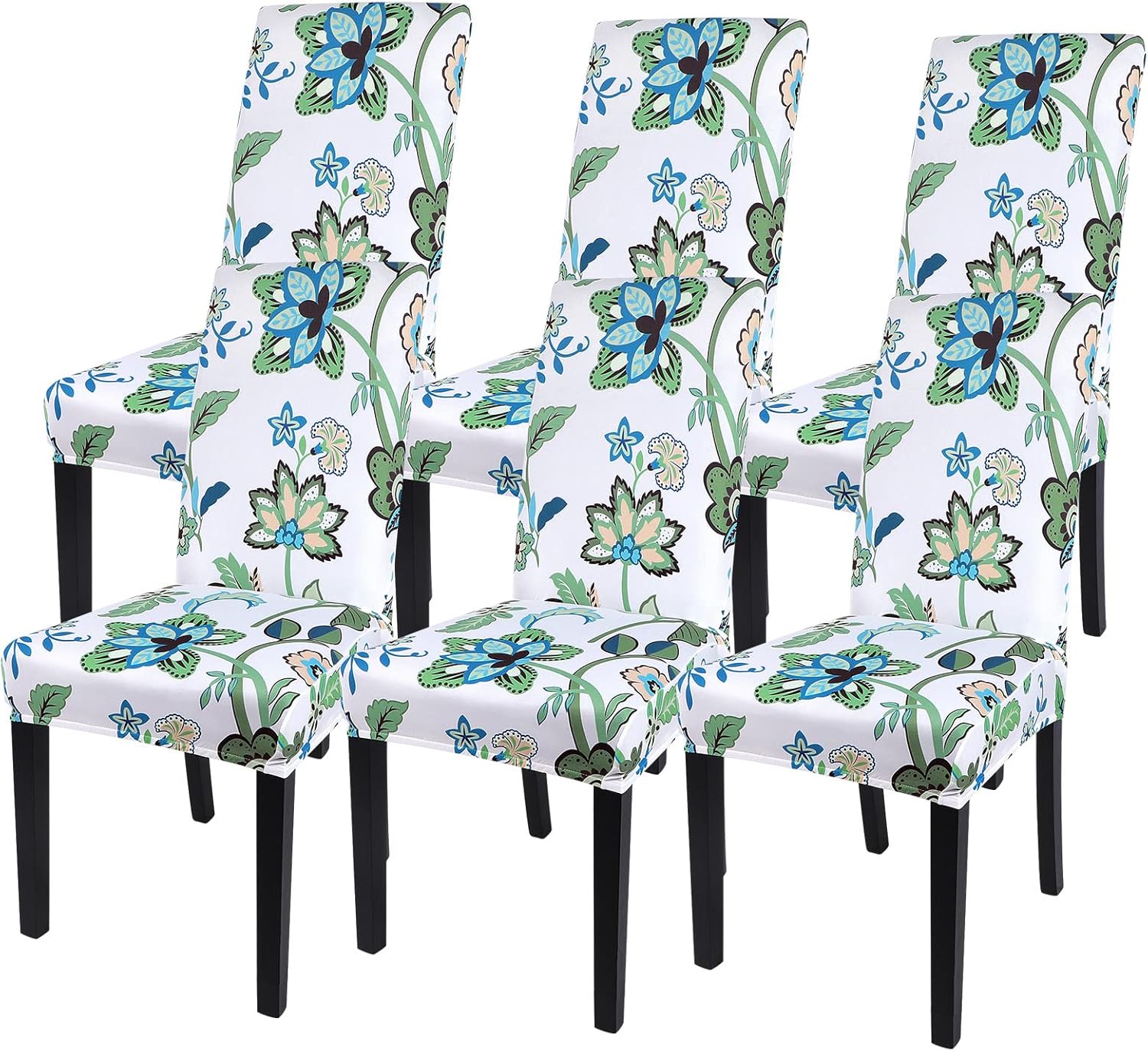 SearchI Printed Dining Room Chair Covers Set of 6, Stretch