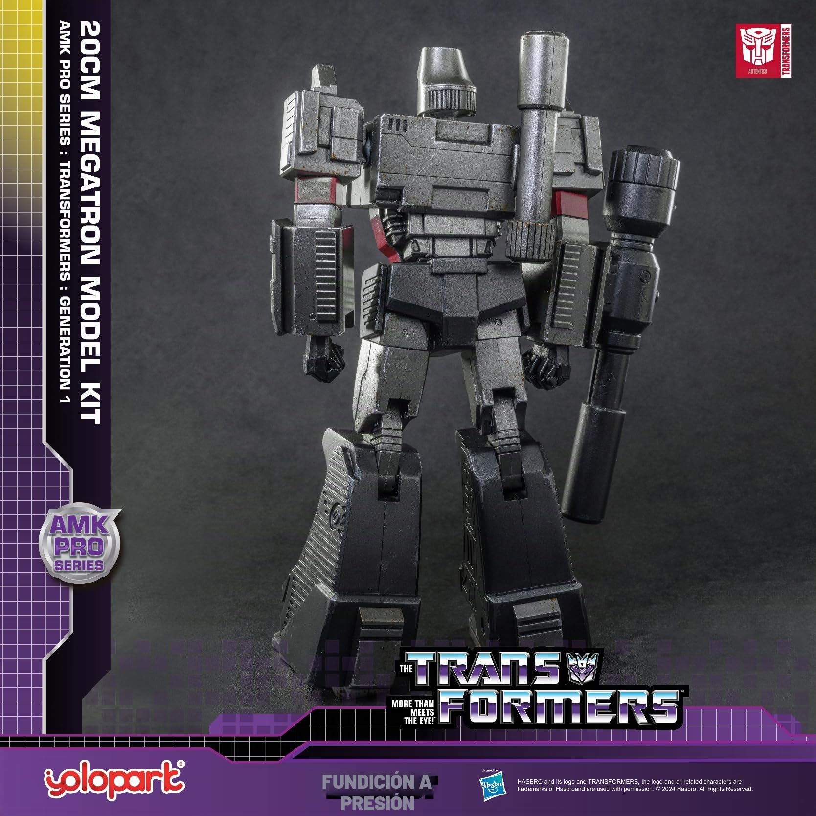Juguetes Megatron Transformers, Muñecos de Acción G1 de 7,87 Pulgadas, Kits de Modelos Altamente Bisagras Con Armas Mejorada