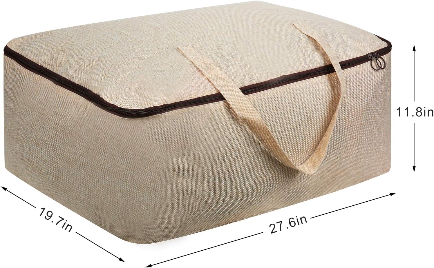 Surblue Clothes Storage Bag Organizer with Durable Handles Thick Fabric Large Capacity for Blanket Comforter Clothing Bedding (Beige, XL)
