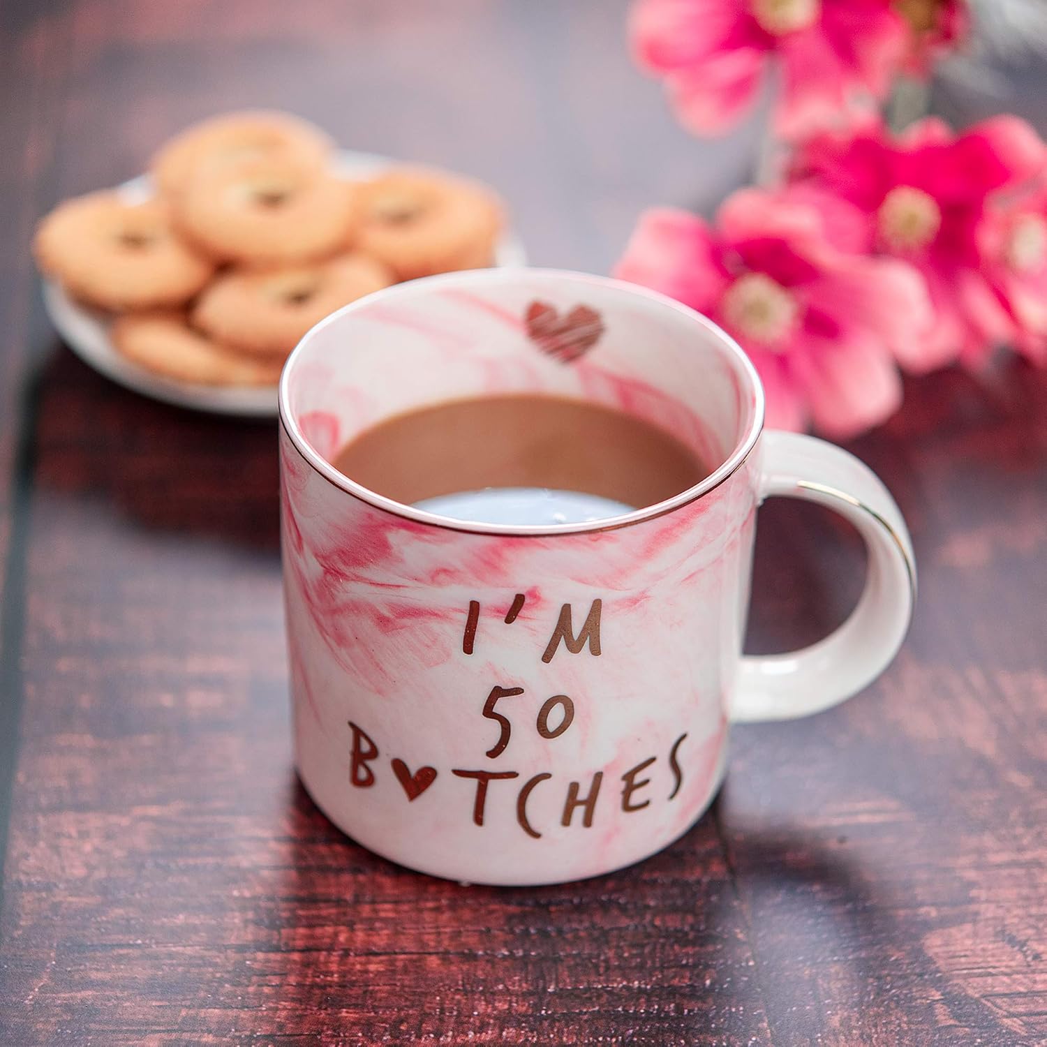 I'm 50 - Funny 50th Birthday Gifts for Women - Best Turning Fifty Year Old Birthday Gifts Ideas for Women, Wife, Mom, Daughter, Sister, Aunt, Best Friends, BFF, Coworkers, Her - Ceramic Coffee Cup - Image 7