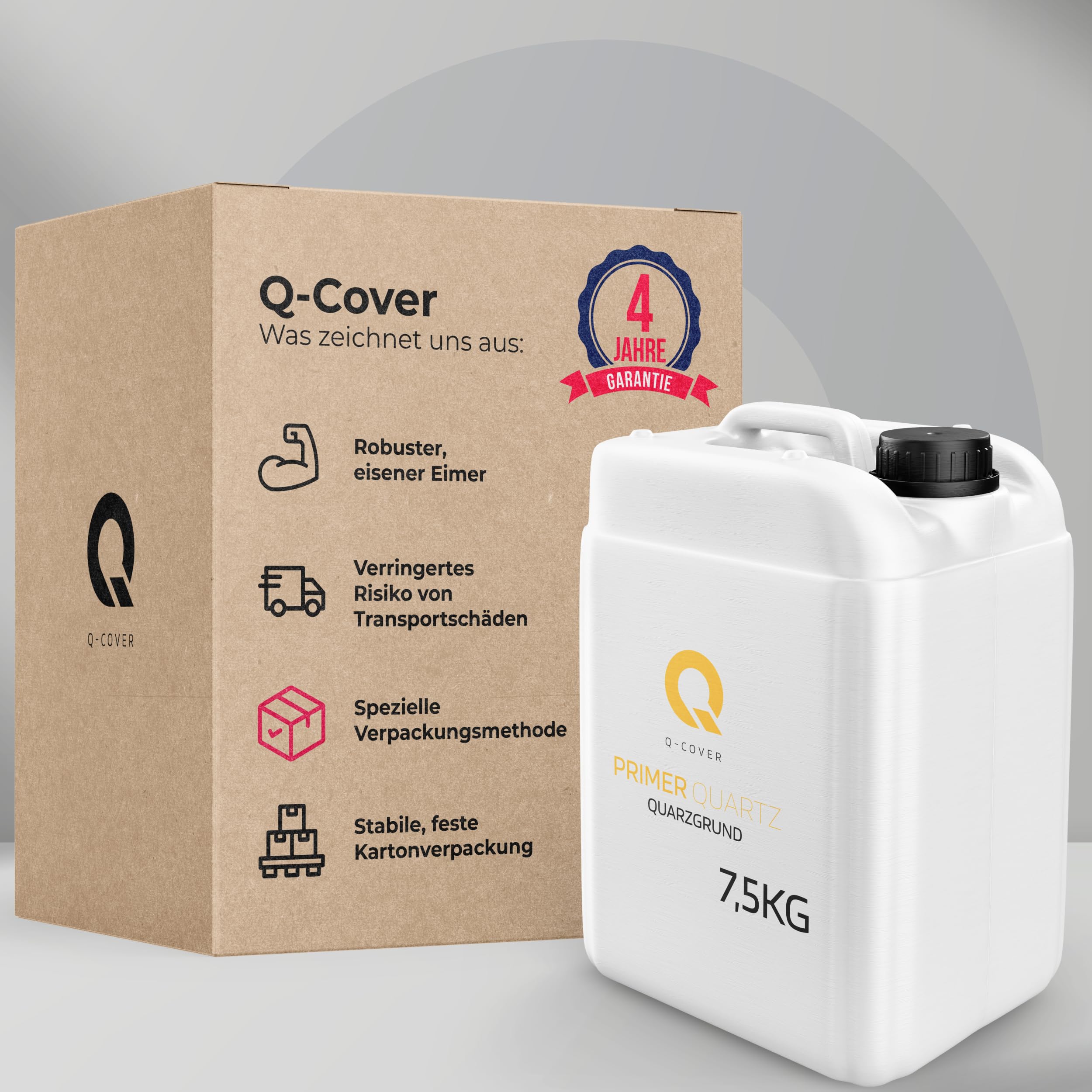 Quarzgrund für Dekorativer Putz mit Mica Dunkelgrau D915 7,5KG | Acrylatdispersion Grundiermittel Innen & Außen für Wände und Decken Grundierung Schutz Mosaikputz ca. 0,3-0,4 KG/m2