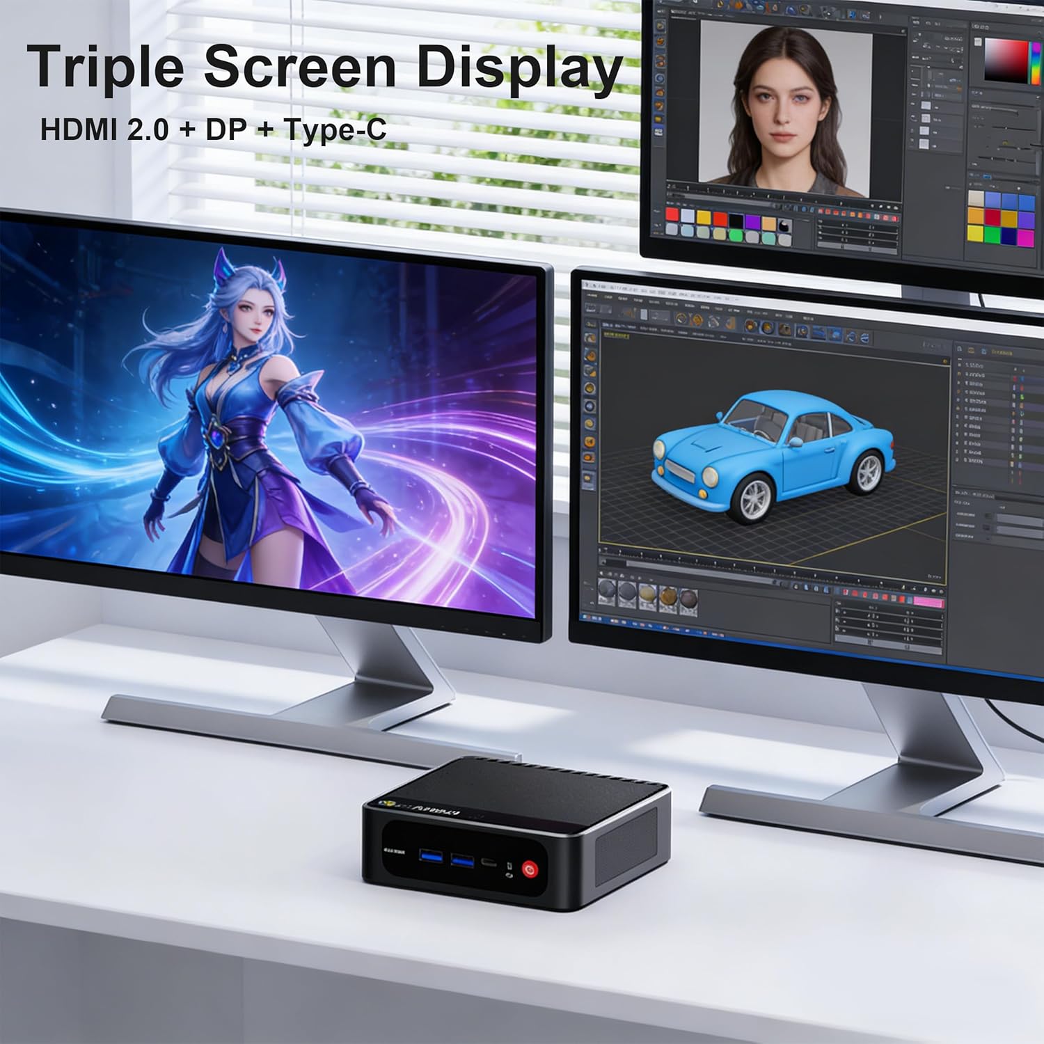 Beelink SER5 Mini PC AMD Ryzen7 5825U(Up to 4.5GHz), 32GB RAM 1TB M.2 PCIe3.0 NVME SSD, Support 4K@60Hz Three Display Mini Desktop Computers, WiFi 6 BT5.2 with WOL & Auto Power on Micro pc