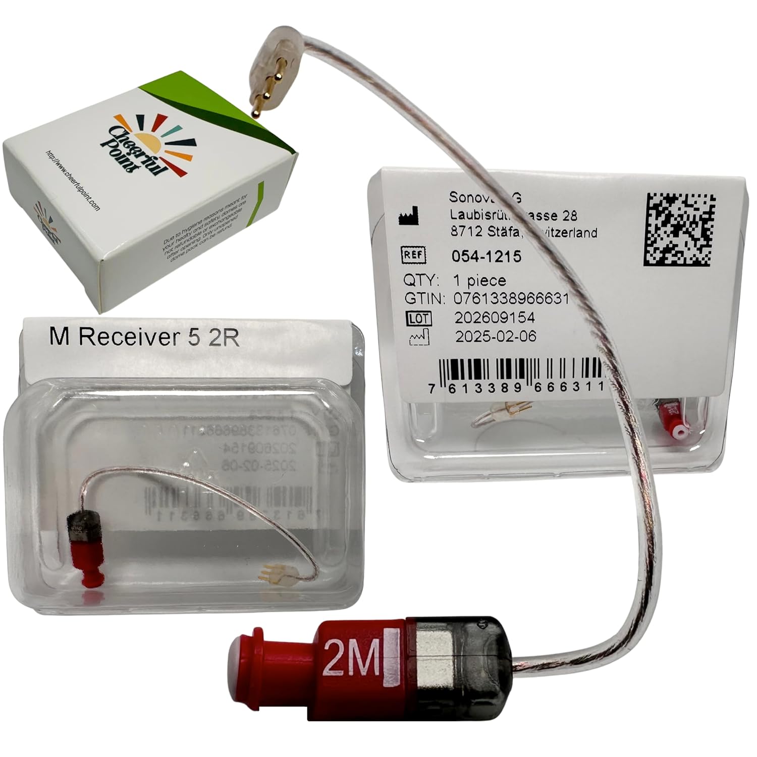 Phonak 5.0 Receiver – M Size – Level 2 – Right Ear (R) – (054-1215) – Compatible with Lumity, Paradise, Marvel RIC Hearing Aids – Original Phonak Replacement