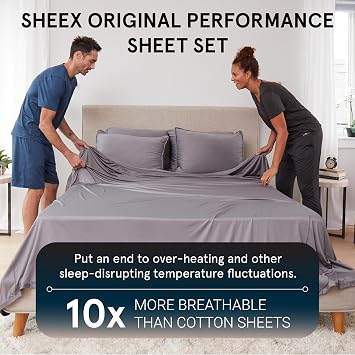 SHEEX Original Performance Cooling Sheet Set, Twin/Twin XL, Black