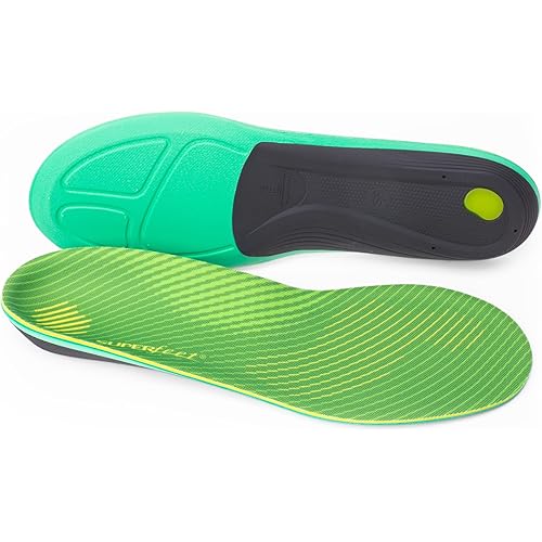 Superfeet Run Support High Arch Insoles for Runners with High Arch Support & EVOLyte® Carbon Fiber - 5.5-7 Men / 6.5-8 Women