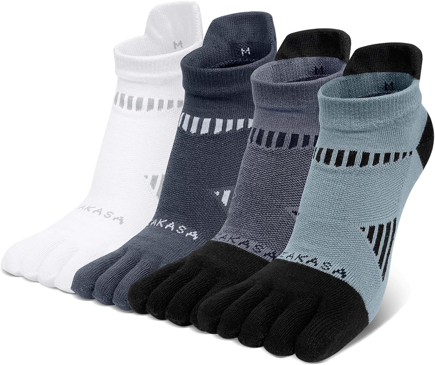 ZAKASA Toe Socks for Men Ankle: No Show Low Cut Toe Socks Individual Five Finger Cotton for Athletic Running 5 Pairs