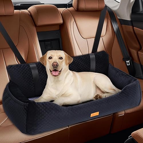 Asiento de coche para perros grandes y medianos de menos de 60 libras, asiento elevador para perros grandes y medianos con almohadillas lavables