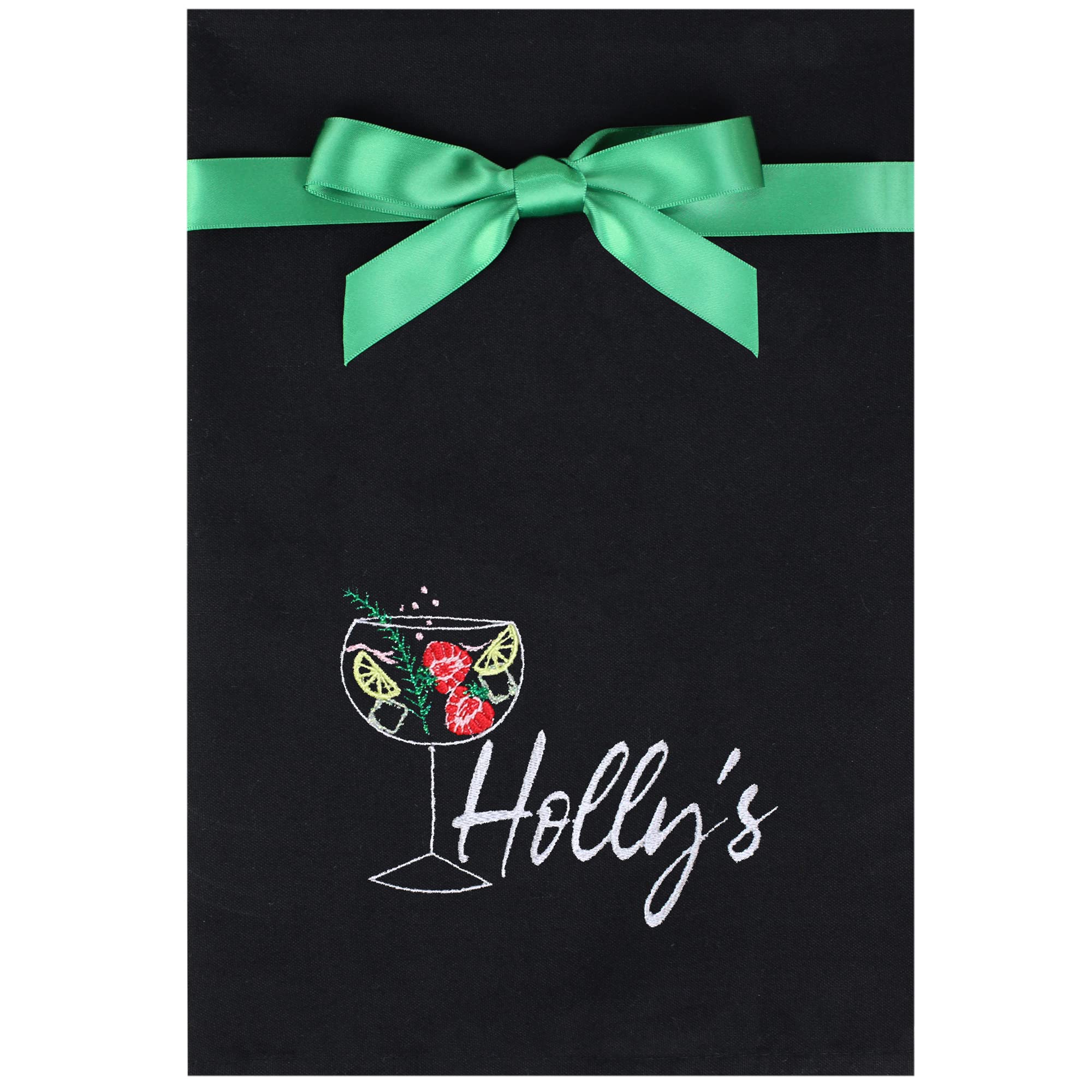 TeddyTs Personalised Black Fruity Gin Cocktail Tea Towel