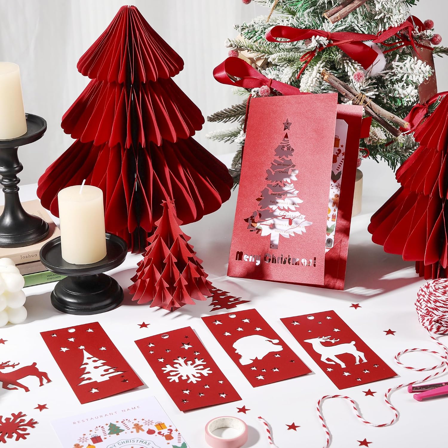 25 Sheets Red Shimmer Cardstock 92LB Printer Paper 8.5x11IN image 5