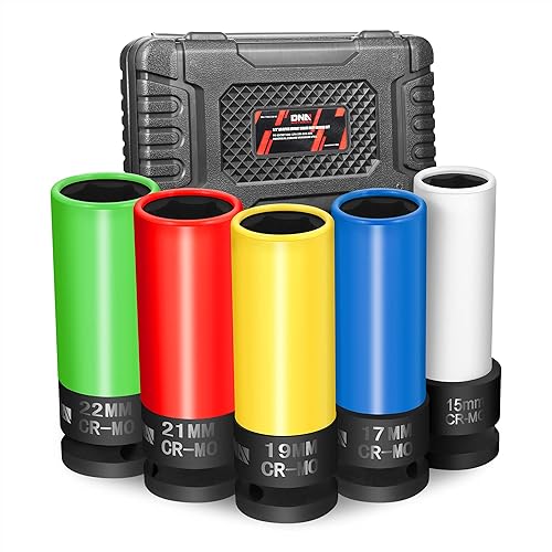 DNA MOTORING TOOLS-00156 - Juego de 5 protectores de rueda de transmisión de 1/2 pulgada - 0.591 in, 0.669 in, 0.748 in, 0.827 in, 0.866 in, Cr-V,
