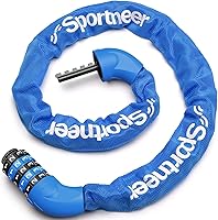 Vista 12 de Sportneer Cerradura de bicicleta: combinación de 5 dígitos, cerradura de cadena de bicicleta antirrobo de alta seguridad - 0.98/1.1/1.2 metros