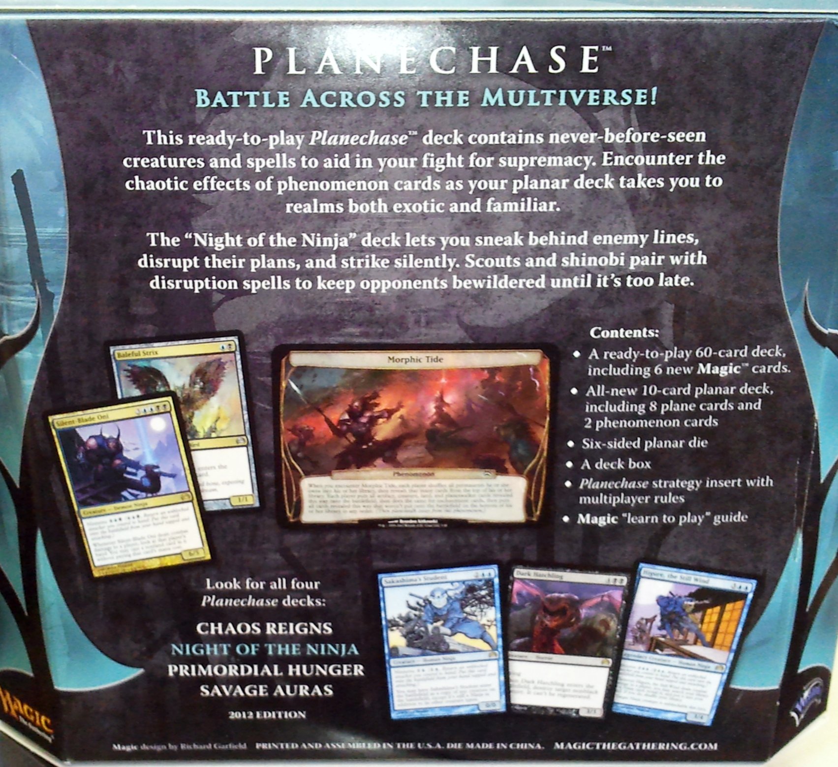 Magic the Gathering- MTG: Planechase (2012 Edition) Night of the Ninja -  Game Pack : Toys & Games - Amazon.com