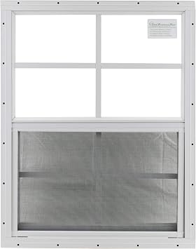 Shed Windows and More 18" X 23" White Flush Mount, Safety/Tempered Glass Shed Window Storage Shed Playhouse Chicken Coop