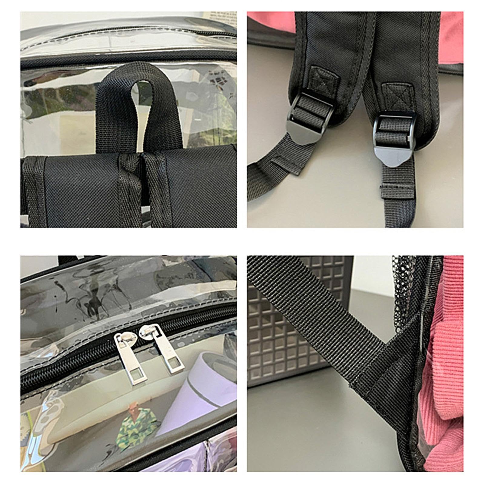 Zaino da uomo, zaino sportivo da uomo, zaino impermeabile, borsa da scuola trasparente, borse resistenti, zaini trasparenti, borsa per libri scolastici resistenti, borsa trasparente di grande