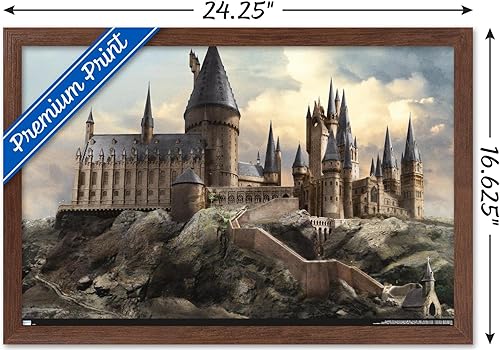Vista 44 de Trends International The Wizarding World: Harry Potter - Póster de pared de Hogwarts at Sunrise, 22.375 x 34 pulgadas, versión premium sin marco