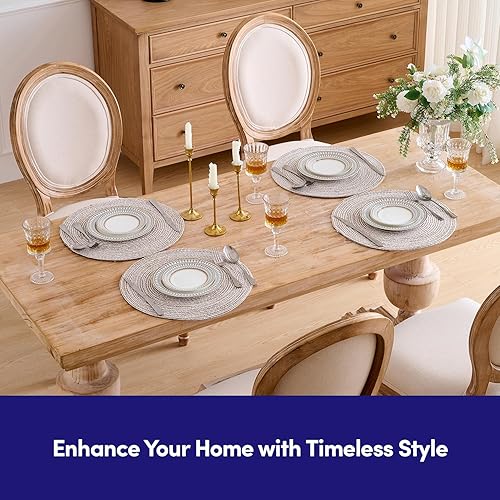 Vista 29 de Sweet Home Collection Trends - Mantel individual (100% algodón), Paquete de 6, Dorado