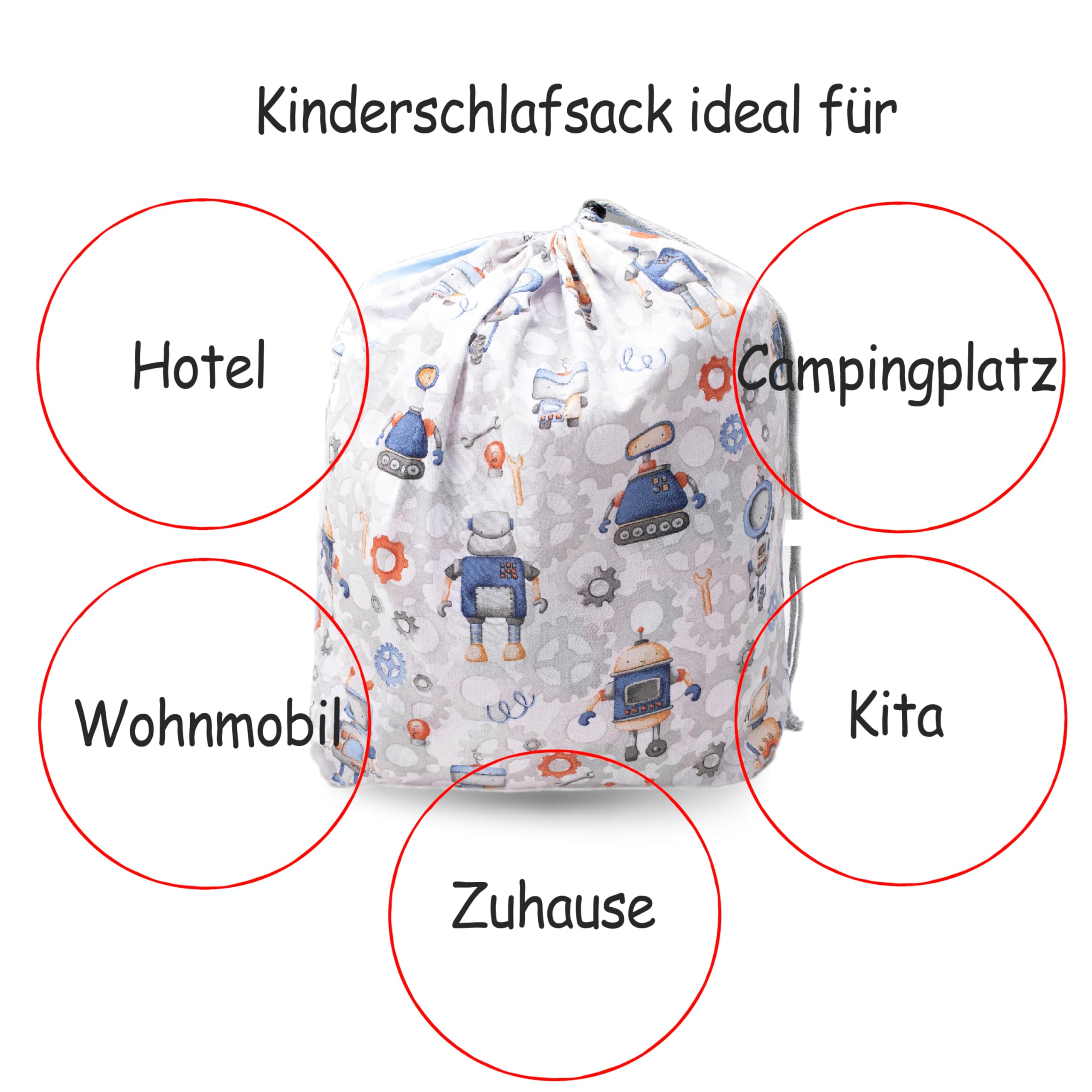 PinkZebra Kinder Schlafsack 170x70 cm Öko-Tex Baumwollschlafsack mit Doppelter Reißverschluss