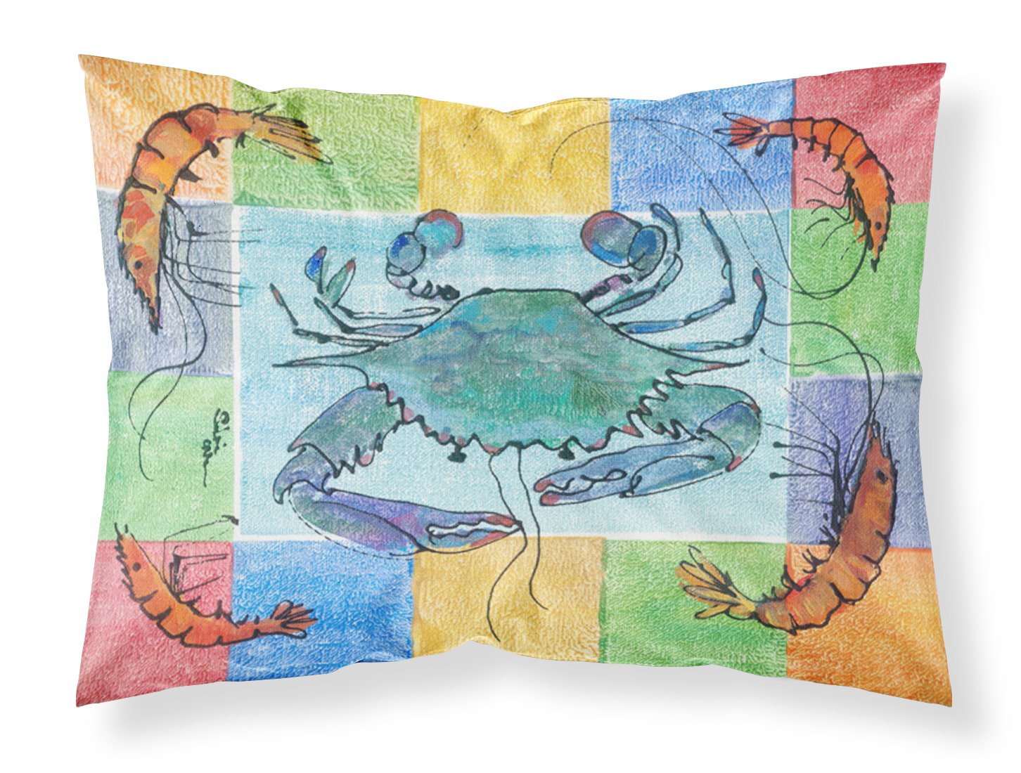 Taie d'oreiller crabe grand modèle multicolore anti-transpiration