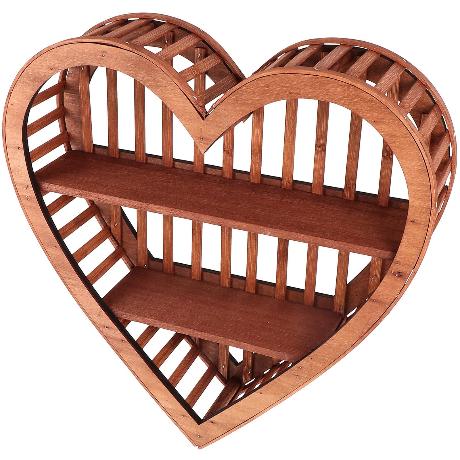 Étagère murale de cœur en bois pour créer un coin déco chaleureux