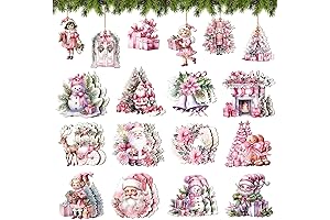 Hanging Christmas Ornaments Vintage Pink