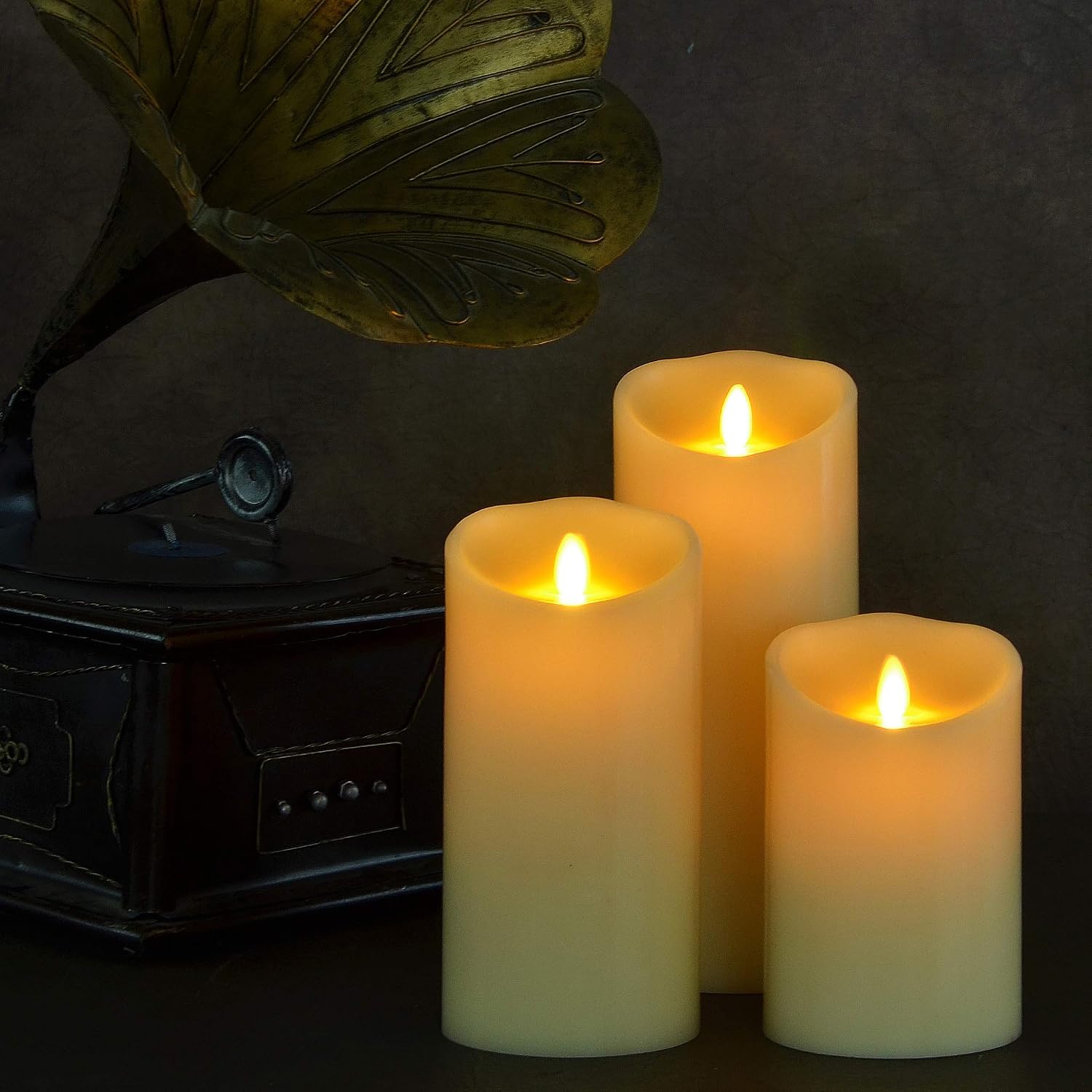 Black Friday - 80% OFF Aglary Realistic and Bright Candle, Battery Operated Flameless LED Pillar Candle with Timer Control, Real Wax Vanilla Scented, Ivory Set of 5 7 9
