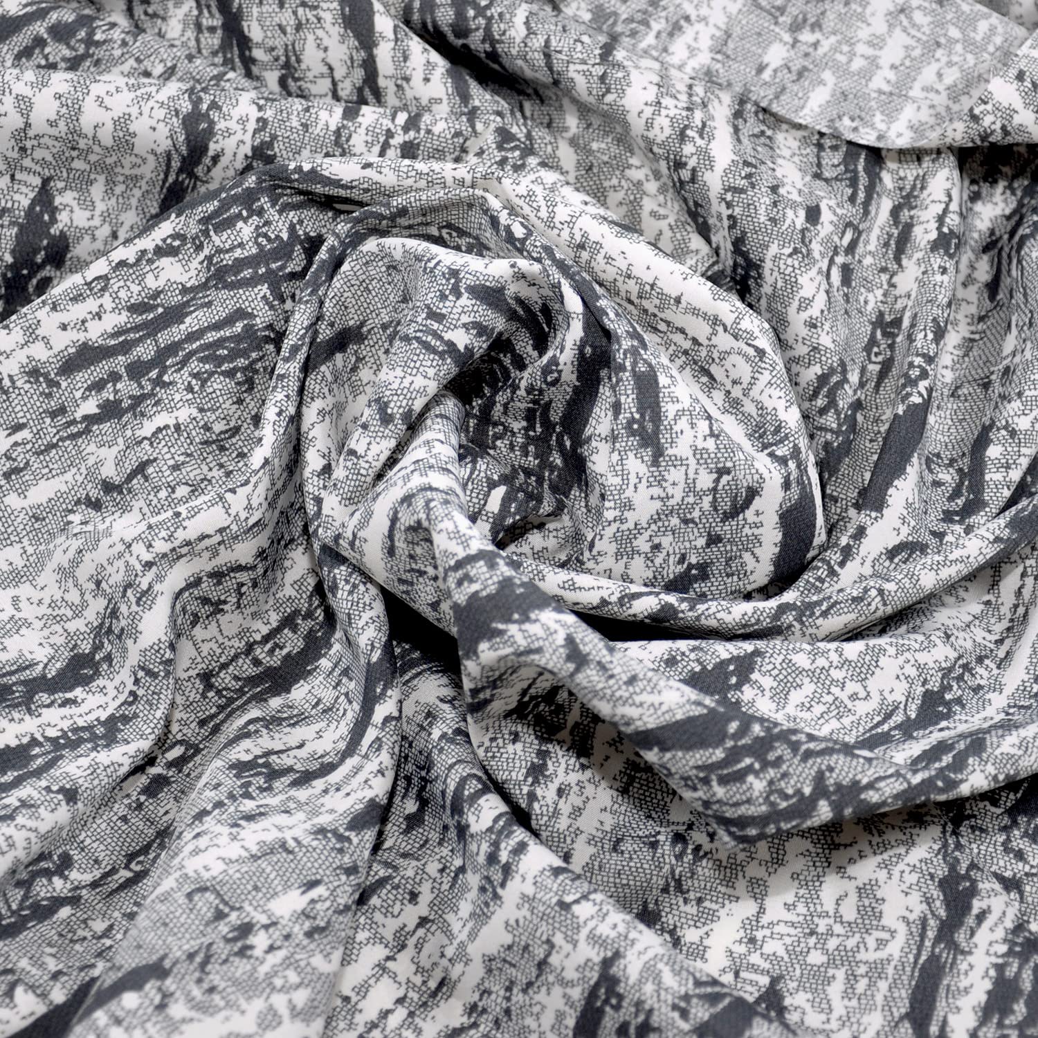 Polyester Printed Fabric for Craft and Decoration Ink-wash Painting 1 Yard