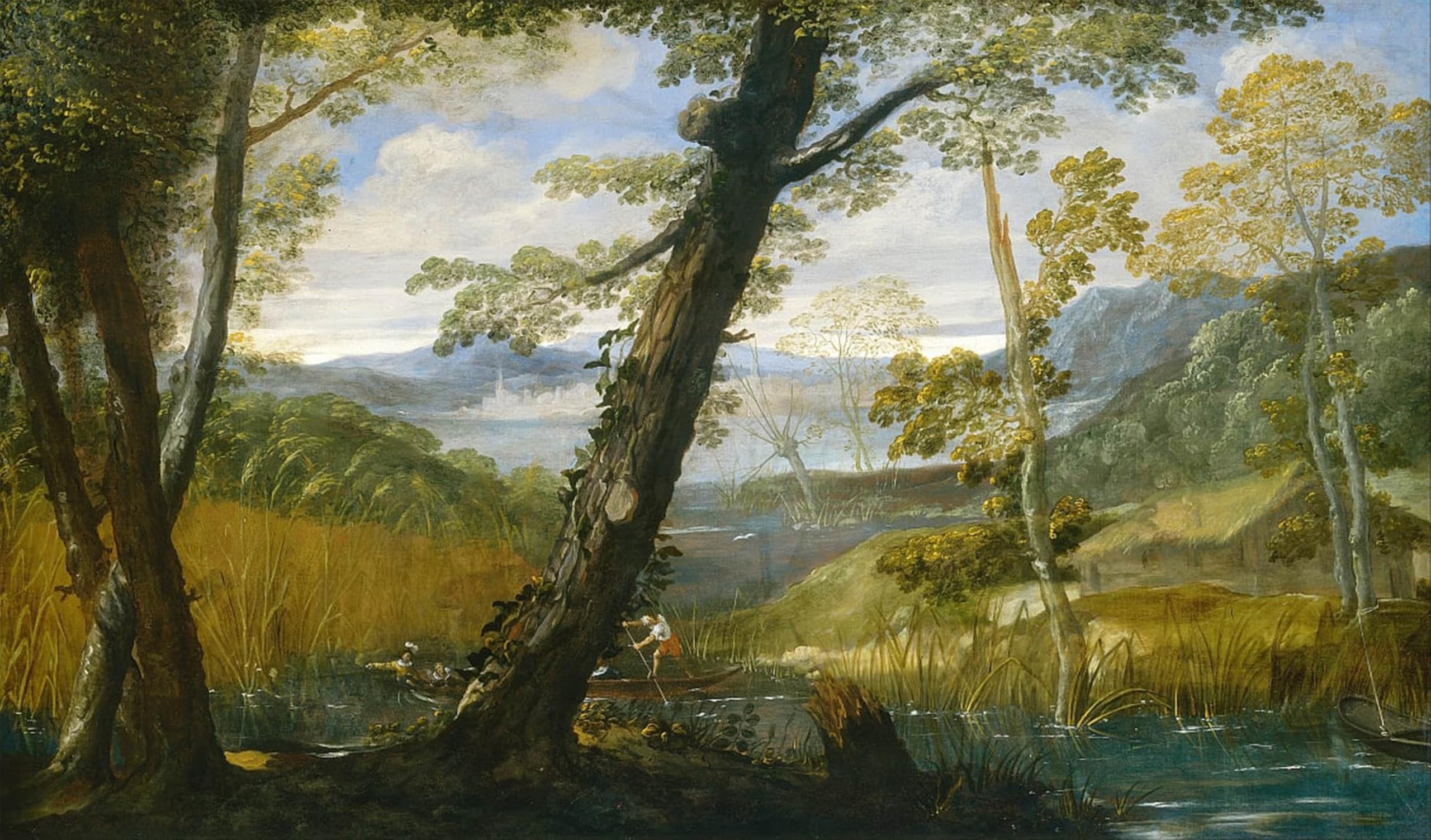 POSTERIIk Vintage Classic Picture Landscape Artwork River Landscape by Annibale Carracci Portrait Canvas Painting for Office Home Decor 60x90cm
