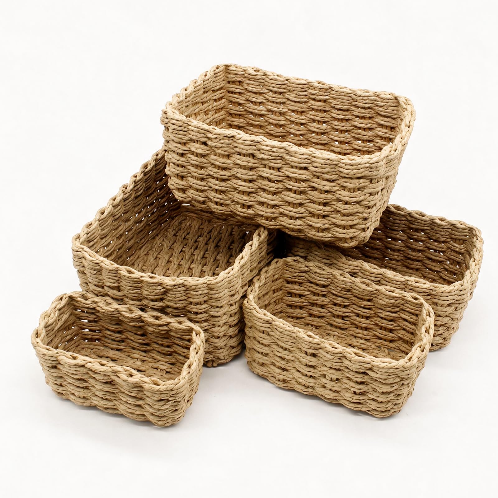 Lot de 5 Paniers de Rangement — Panier Osier Panier Rangement Salle de