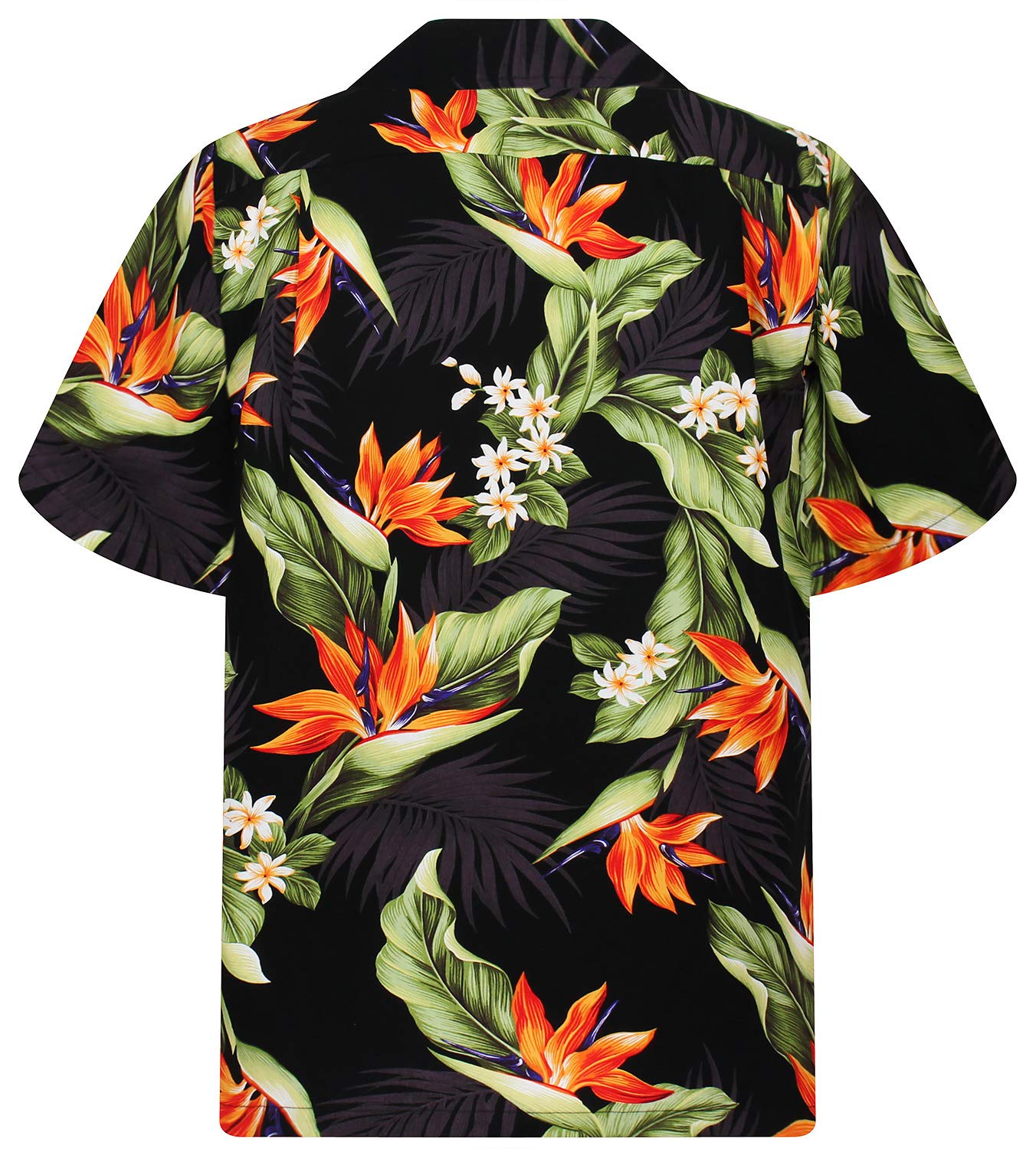 Pacific Legend Originale-Camicia-Hawaiana, Manica-Corta, Strelitzie, Nero, 3XL